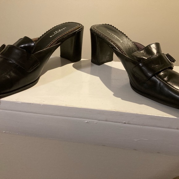 Liz Claiborne Flex Mule Genuine Leather Black With Buckle. Size 8.5 - Picture 2 of 7